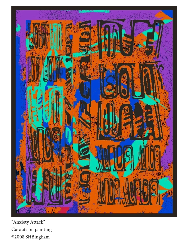 Anxiety Attack – cutouts on painting by Susan Hulsman Bingham