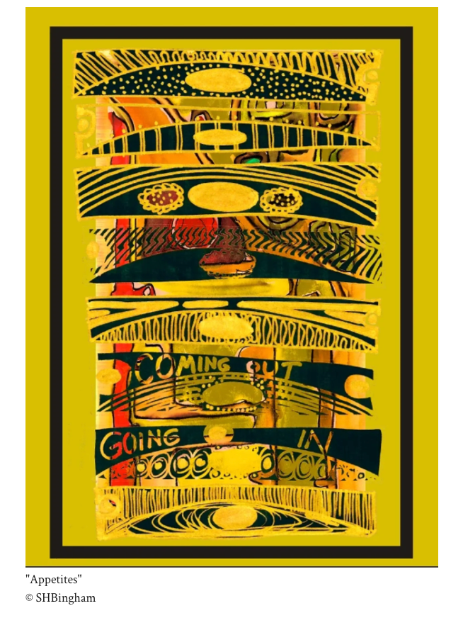 Appetites – mixed media artwork by Susan Hulsman Bingham