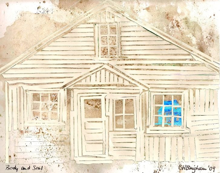 Body and Soul – cut paper and watercolor by Susan Bingham
