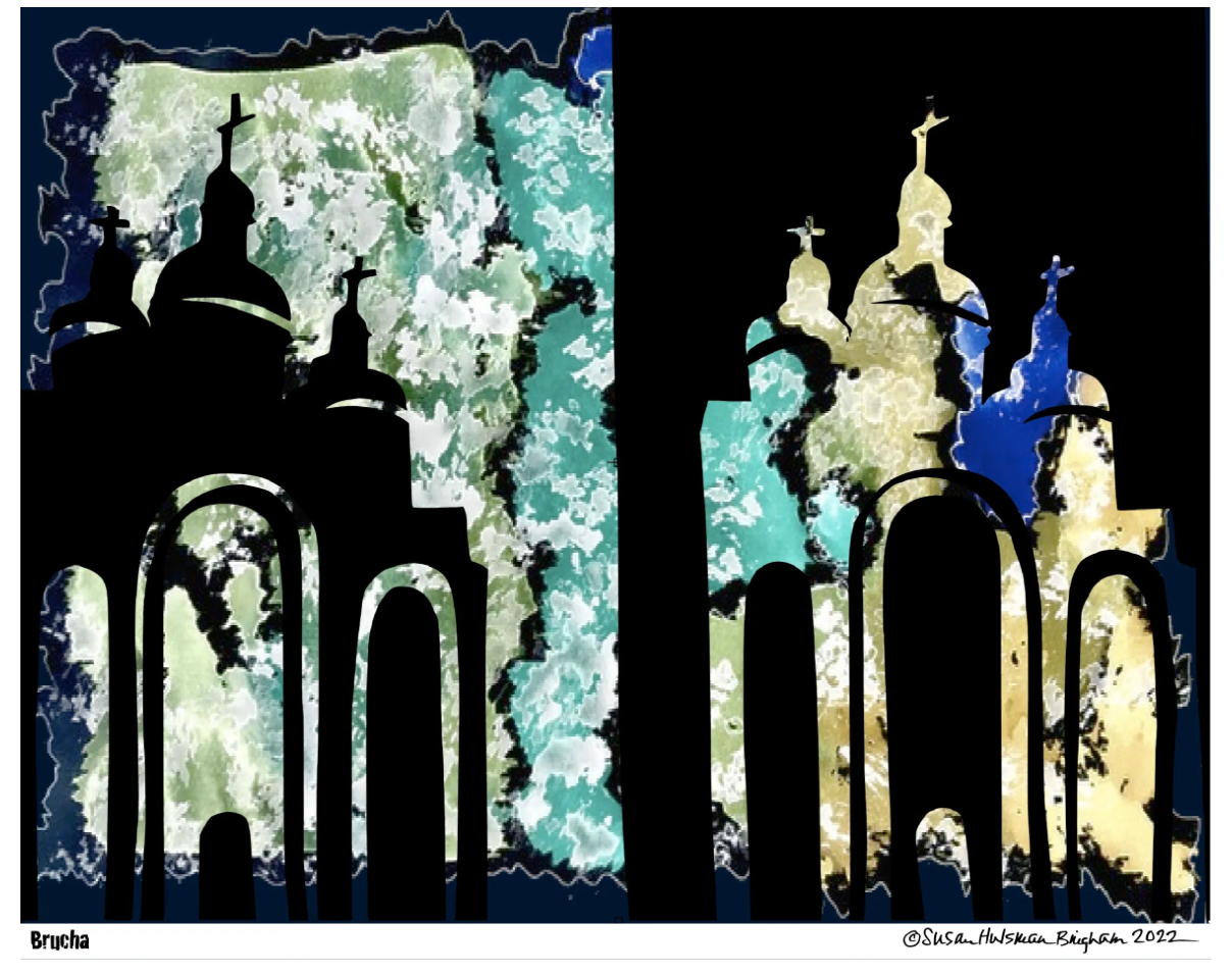Brucha – cut paper and watercolor by Susan Hulsman Bingham