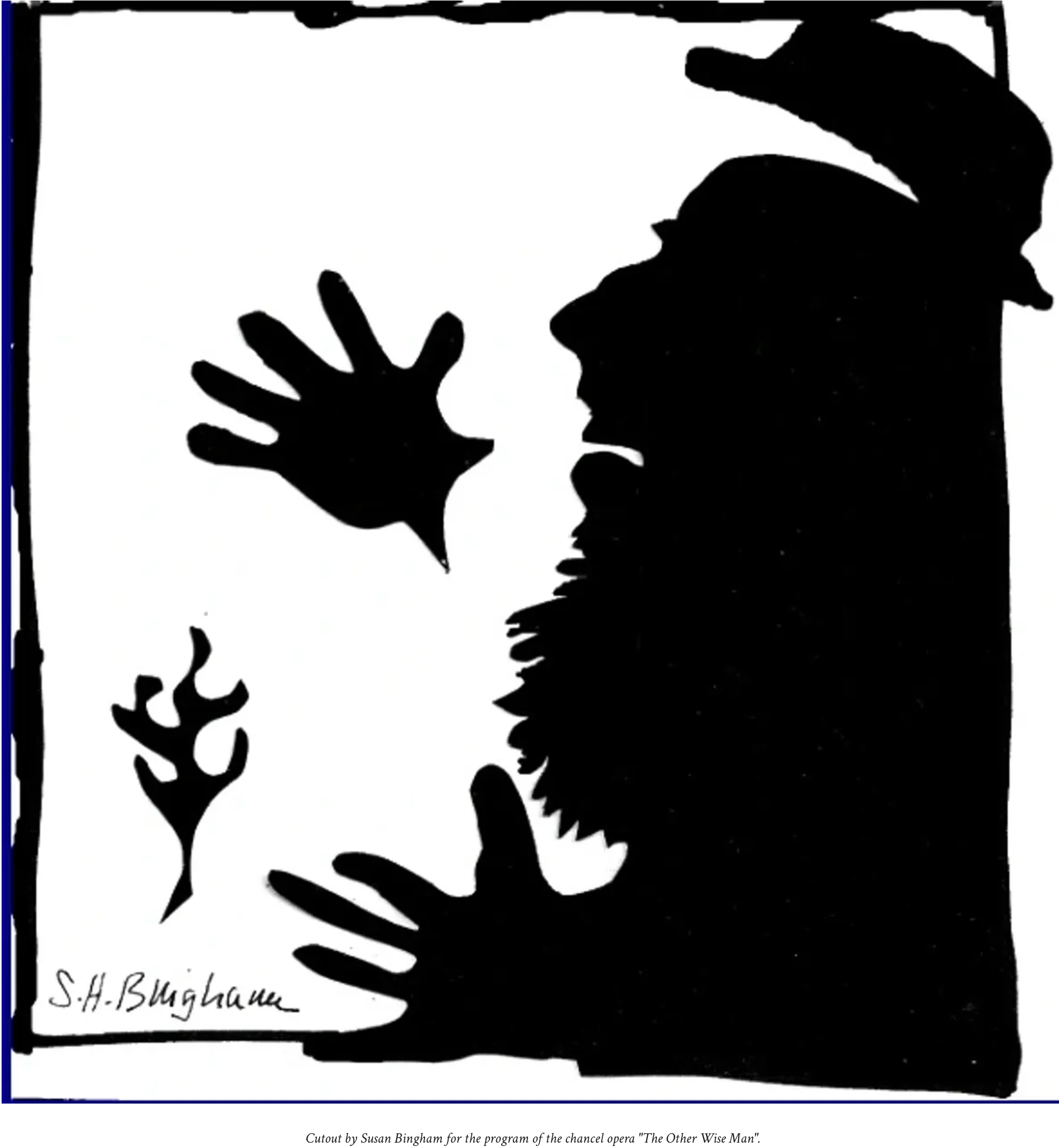 Rabbi – cutout by Susan Bingham for The Other Wise Man