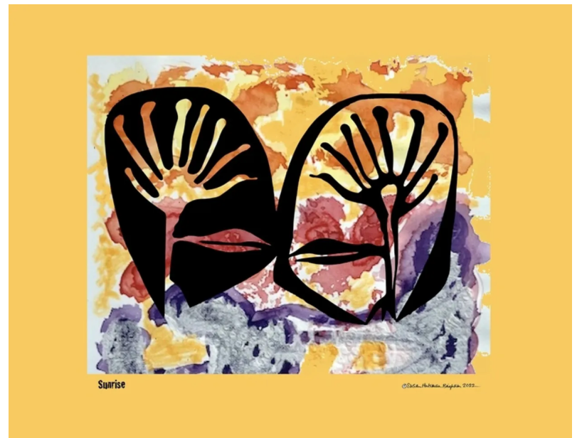 Sunrise – cut paper and watercolor by Susan Hulsman Bingham